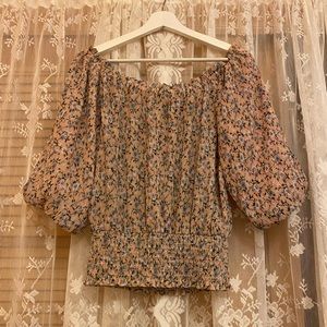 romantic floral off the shoulder top 🌞🌸
